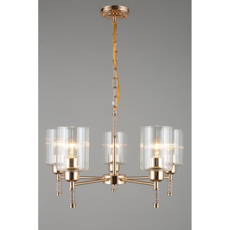 OML-66513-05 OMNILUX Dronero подвесная люстра, E27*5*40W, золото