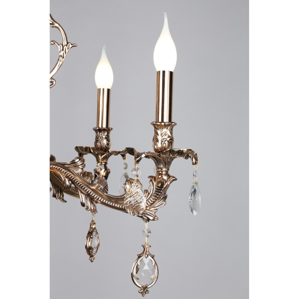 OML-74903-10 OMNILUX Nureci подвесная люстра, золото, хрусталь, E14*10*40W