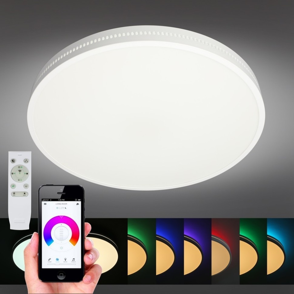 OML-47327-48 OMNILUX Melofon Потолочный светодиодный светильник с Bluetooth-динамиком, с пультом, с возможностью управления смартфоном RGB