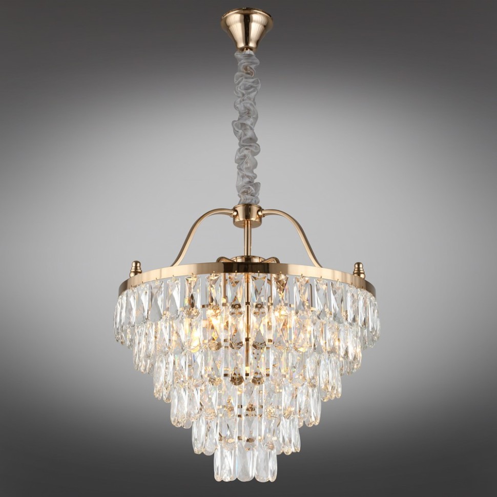 APL.725.13.07 APLOYT Люстра хрустальная подвесная Gerta, золото, E14*7*40W