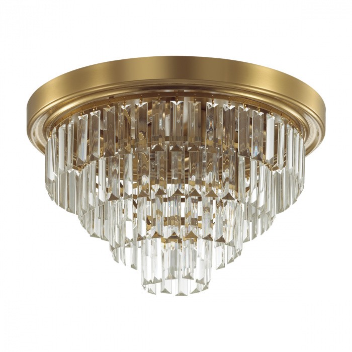 5257/6C LUMION потолочная люстра Zaha, хрусталь, матовая латунь, 47см диаметр, E14*6*40W