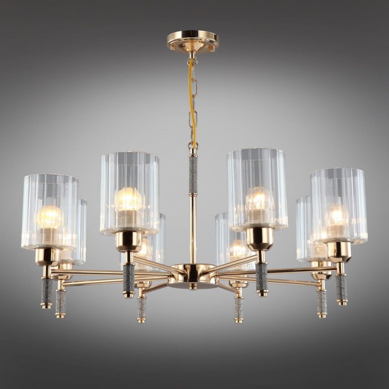 OML-66513-08 OMNILUX Dronero подвесная люстра, E27*8*40W, золото