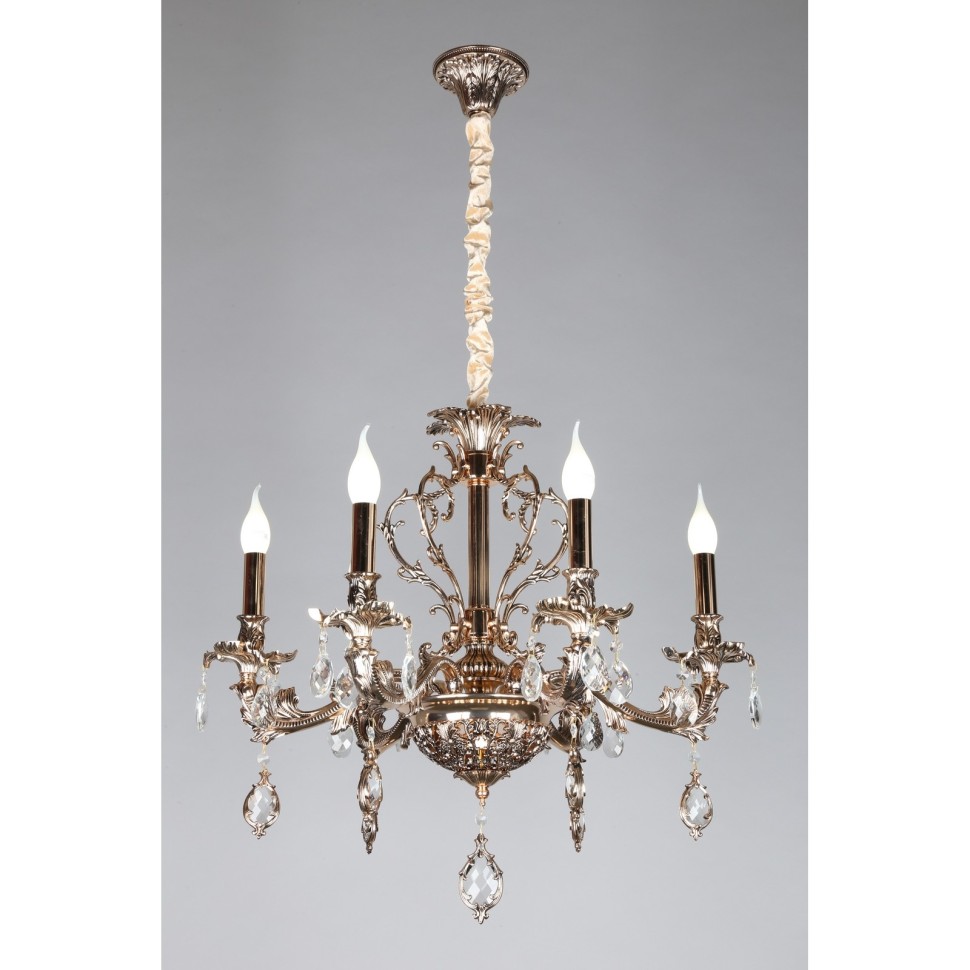 OML-74903-08 OMNILUX Nureci подвесная люстра, золото, хрусталь, E14*8*40W