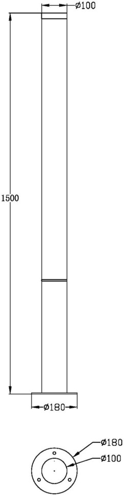 O041FL-L50B3K Maytoni Ginza уличный светодиодный столб 50W, 3000K, IP54, 150см, черный