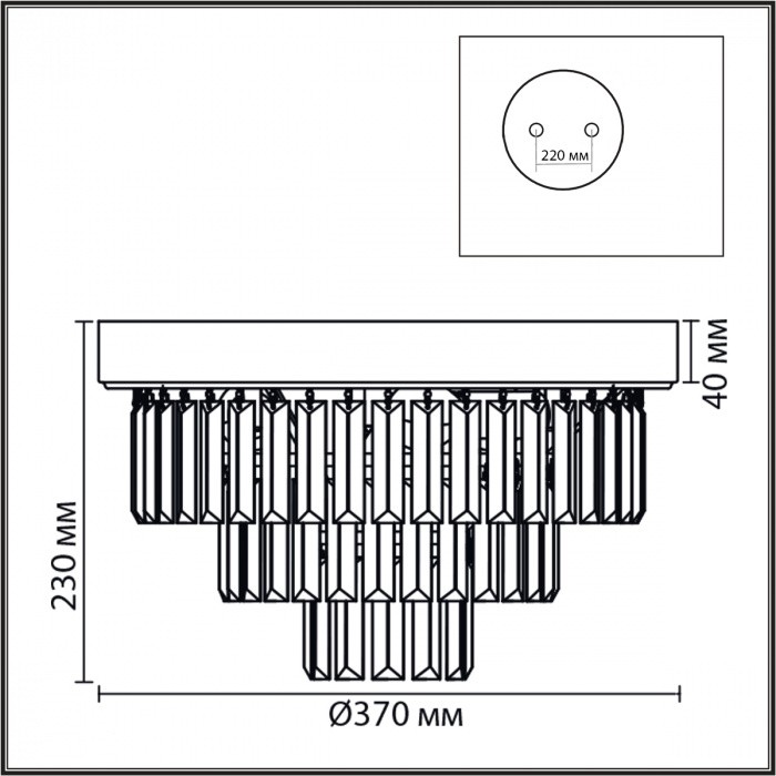 8266/4C LUMION потолочная люстра Zaha, хрусталь, хром, 37см диаметр, E14*4*40W