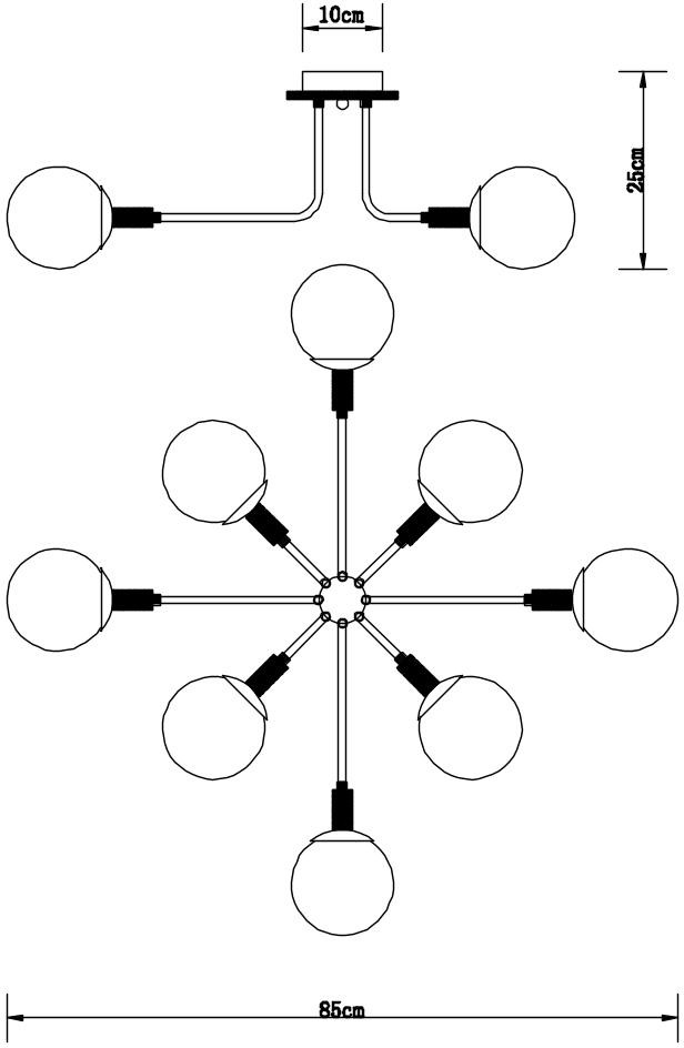 A2716PL-8BK ARTE LAMP Oxford потолочная люстра в стиле Модерн с деревянными элементами, черный, янтарный, E27*8*40W, шарики