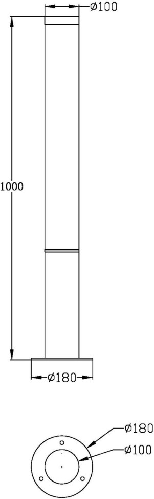 O041FL-L30B3K Maytoni Ginza уличный светодиодный столб 30W, 3000K, IP54, 100см, черный