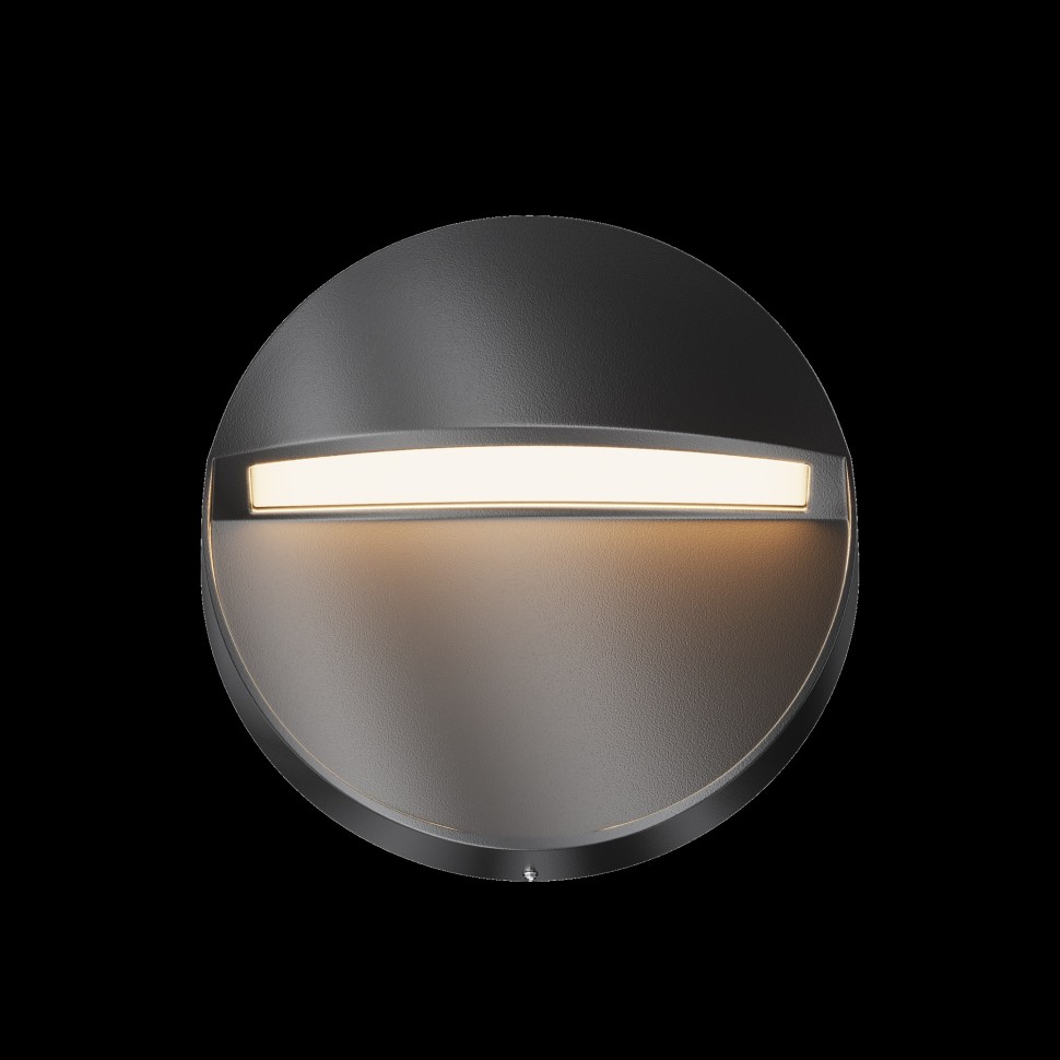 O046SL-L3B3K Maytoni Черная светодиодная подсветка для лестниц Mane, круглая, 3W, 3000K, IP54