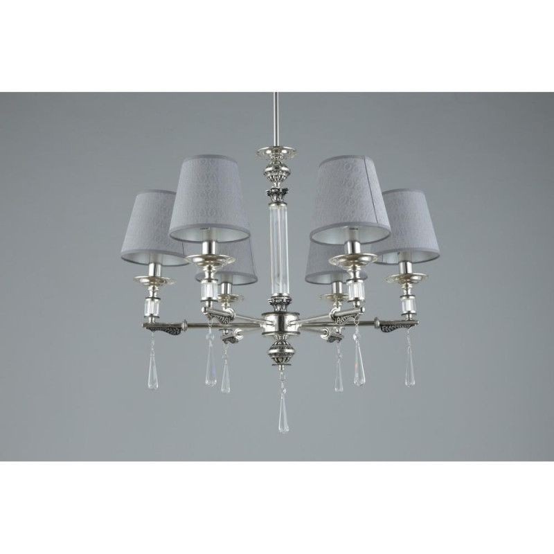 OML-64203-06 Omnilux подвесная люстра Rivoli, E14*6*40W, серый, серебро
