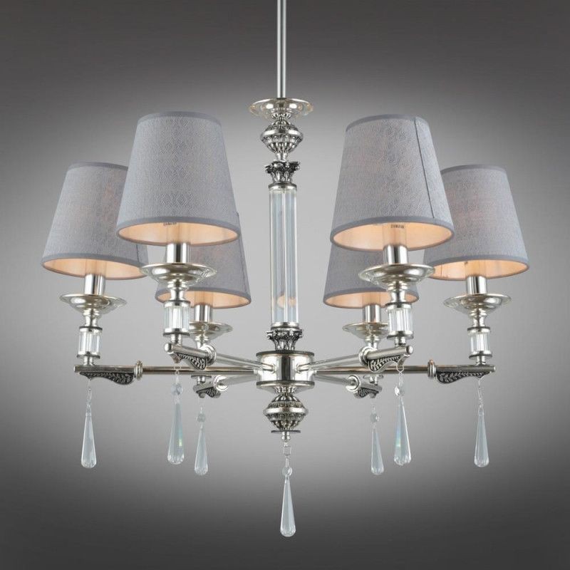 OML-64203-06 Omnilux подвесная люстра Rivoli, E14*6*40W, серый, серебро