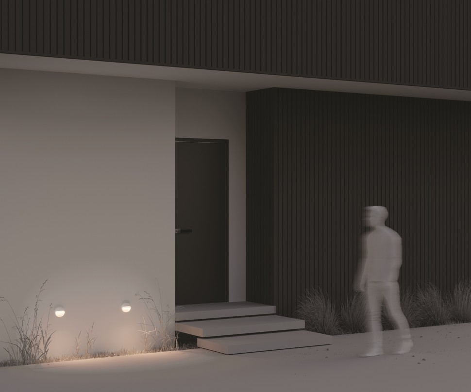 O046SL-L3W3K Maytoni Белая светодиодная подсветка для лестниц Mane, круглая, 3W, 3000K, IP54