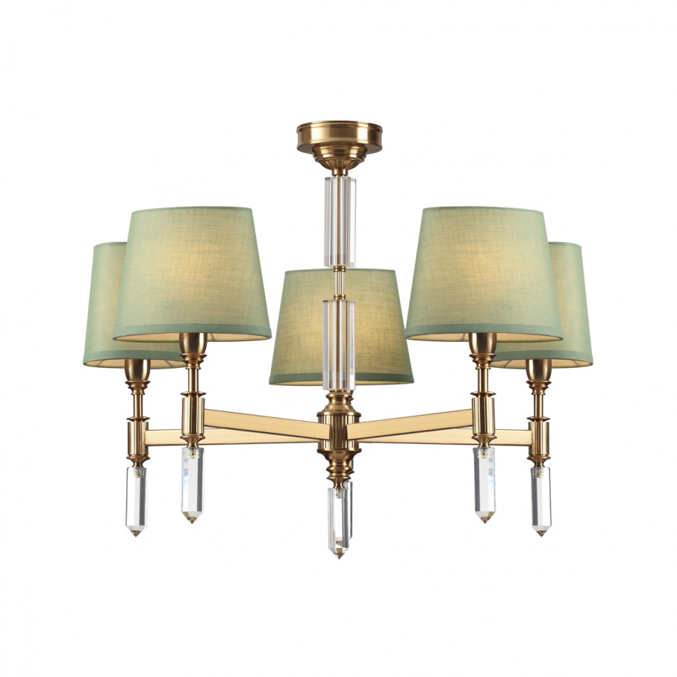 4887/5 ODEON LIGHT EXCLUSIVE потолочная/подвесная люстра LONDON, хрусталь, зеленый и бронза