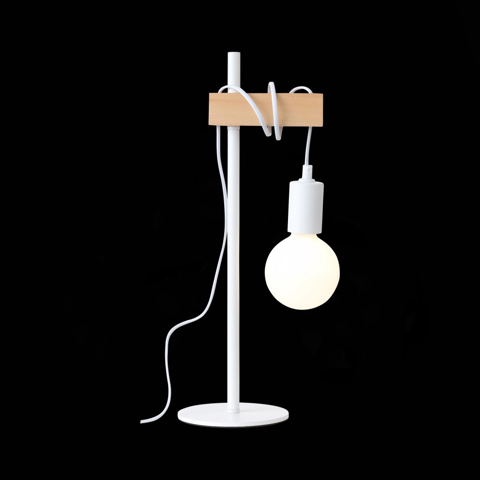 SL1142.504.01 ST-LUCE Bagetti настольная лампа Лофт, белая с деревом