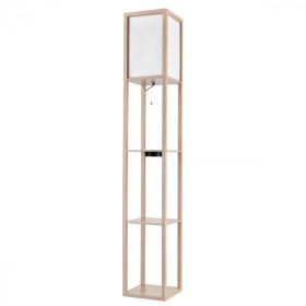8091/1F LUMION COMFI деревянный торшер PRACTIC, светлое дерево, белый, Е27, высота 1592мм