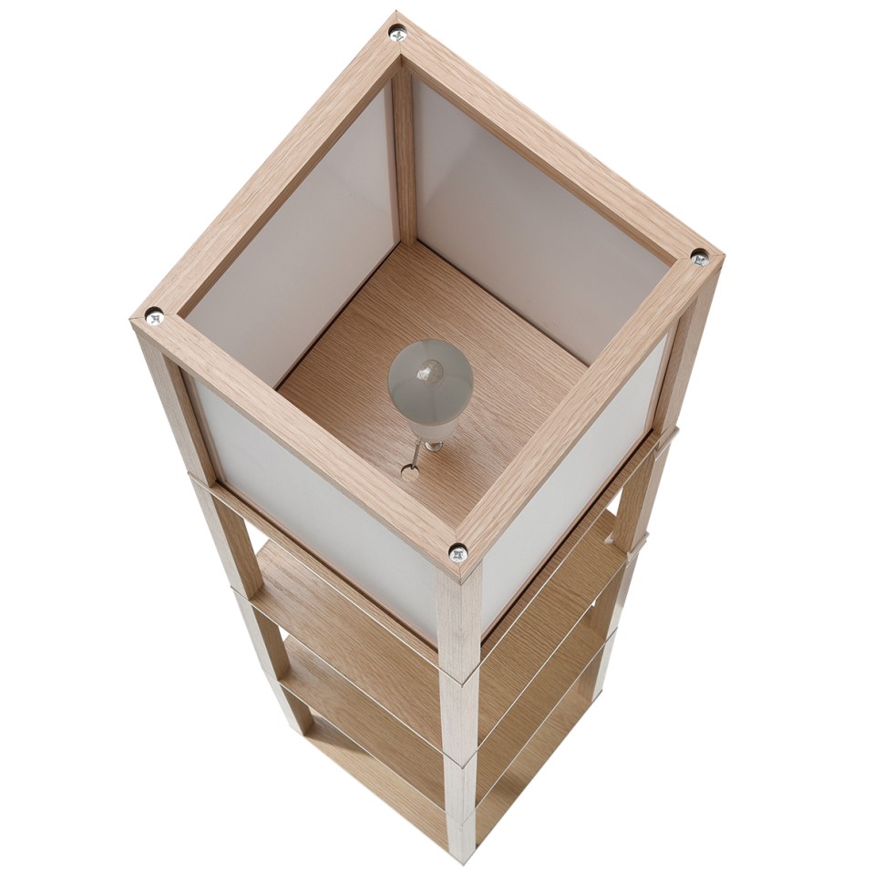 8091/1F LUMION COMFI деревянный торшер PRACTIC, светлое дерево, белый, Е27, высота 1592мм