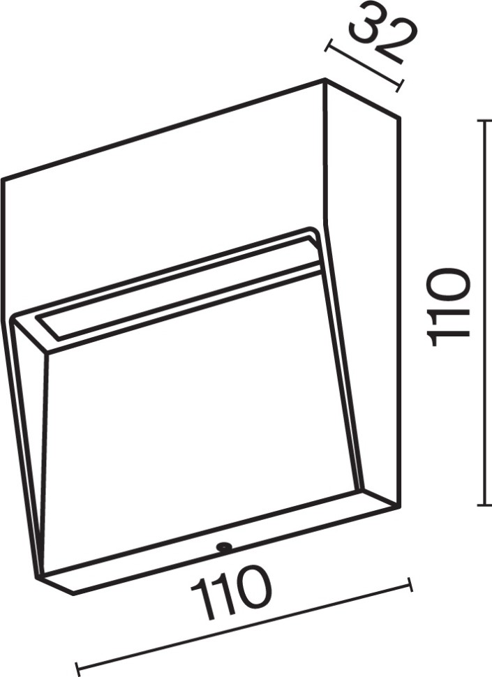 O047SL-L3W3K Maytoni Белая светодиодная подсветка для лестниц Mane, квадратная, 3W, 3000K, IP54