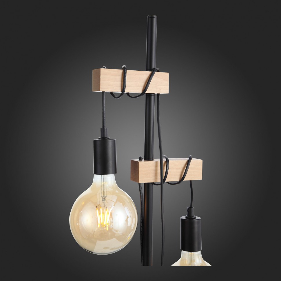 SL1142.405.01 ST-LUCE Bagetti торшер Лофт, черный с деревом