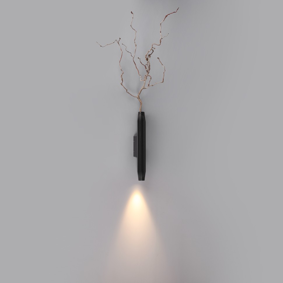 7141/6WLA ODEON LIGHT NATURE черный фасадный светильник JUG, IP65, LED 6W, угол рассеивания 38°, 3000K, с нишей для декорации, металл