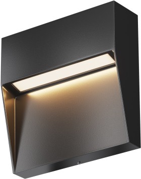 O047SL-L3B3K Maytoni Черная светодиодная подсветка для лестниц Mane, квадратная, 3W, 3000K, IP54