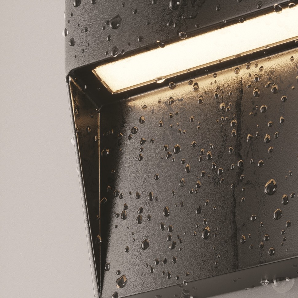 O047SL-L3B3K Maytoni Черная светодиодная подсветка для лестниц Mane, квадратная, 3W, 3000K, IP54