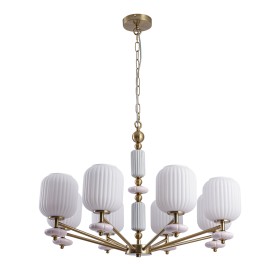 8334/8 LUMION MODERNI Люстра подвесная ALEGRA, E27*8*40W, бронза/белый/серый, металл/керамика/стекло