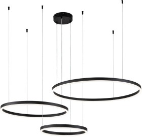 V000032L Indigo Galass Подвесная люстра (+ночной режим) с пультом светодиодная (14001/3P Black) 129W