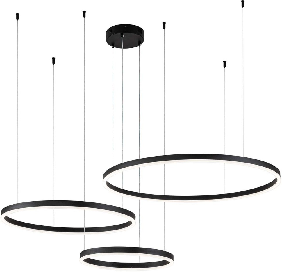 V000032L Indigo Galass Подвесная люстра (+ночной режим) с пультом светодиодная (14001/3P Black) 129W