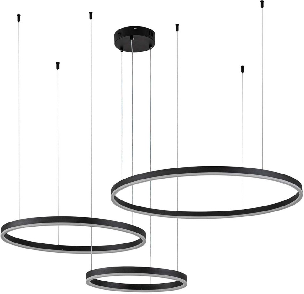 V000032L Indigo Galass Подвесная люстра (+ночной режим) с пультом светодиодная (14001/3P Black) 129W