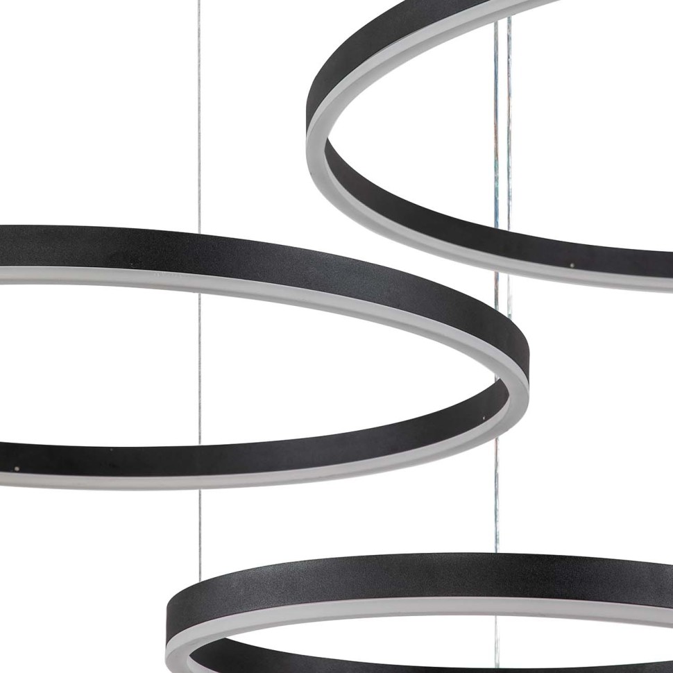 V000032L Indigo Galass Подвесная люстра (+ночной режим) с пультом светодиодная (14001/3P Black) 129W