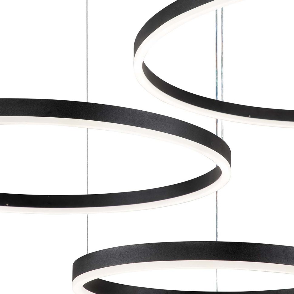 V000032L Indigo Galass Подвесная люстра (+ночной режим) с пультом светодиодная (14001/3P Black) 129W