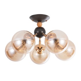 A4485PL-5BK ARTE LAMP Потолочная люстра Boston, E27*5*40W, черный, золото, янтарный, дерево