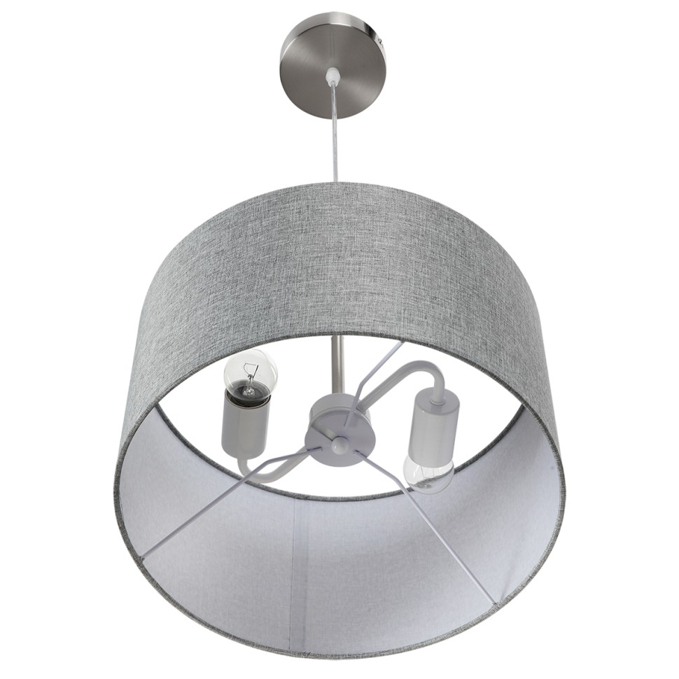 8251/2 LUMION NIKKI Серый подвес Модерн Е27*2*60W, никель, диаметр 36см