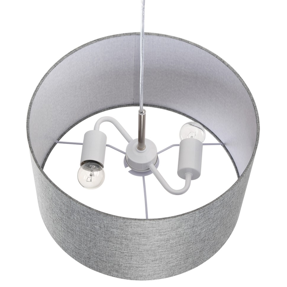 8251/2 LUMION NIKKI Серый подвес Модерн Е27*2*60W, никель, диаметр 36см