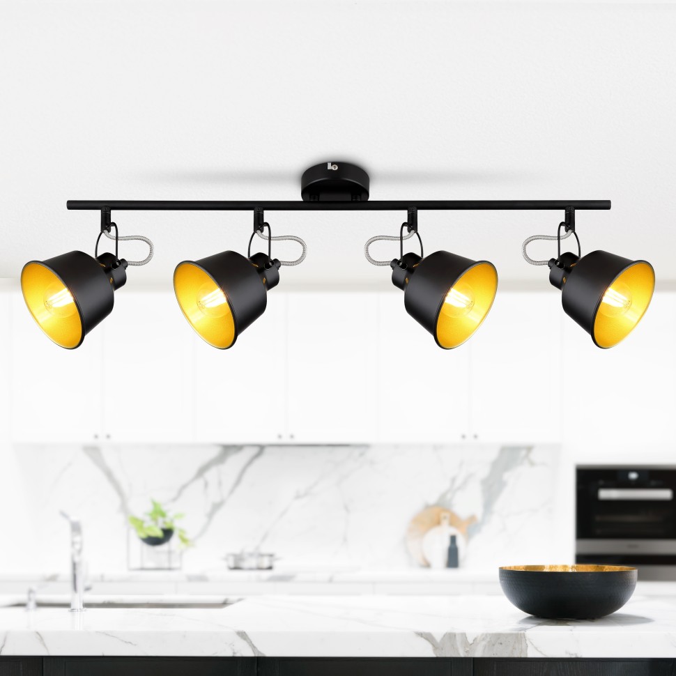 7064-704 RIVOLI черный спот на штанге Evelin E14*4*40W