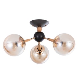 A4485PL-3BK ARTE LAMP Потолочная люстра Boston, E27*3*40W, черный, золото, янтарный, дерево
