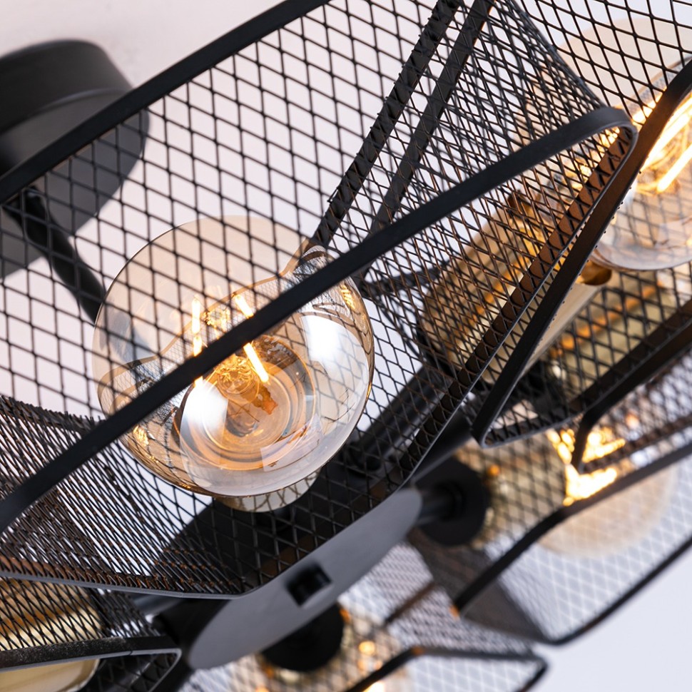 A7044PL-8BK Arte Lamp Maasym Черная потолочная люстра на штанге E27*8*60W