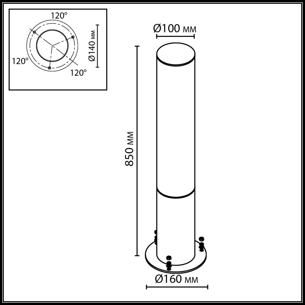 7180/22GL ODEON LIGHT NATURE Уличный ландшафтный светильник CORTENA, коричневый/акрил/металл, IP65, LED 22W, 2500lm, 3000K, 85см