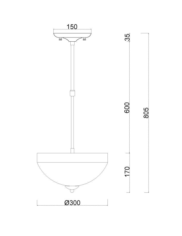 MR1526-3C MyFar Потолочная люстра "тарелка" на штанге Biene, 30см диаметр, E27*3*60W