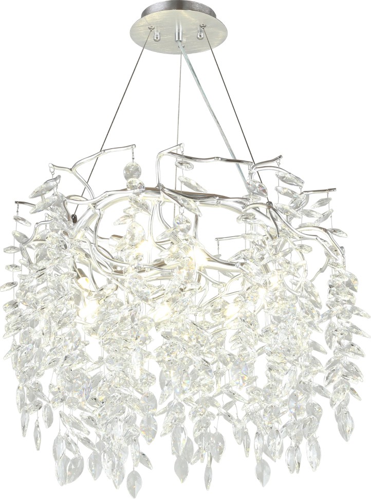 APL.847.13.10 APLOYT Подвесная хрустальная люстра Gertunia, G9*10*5W, хром, 60см диаметр