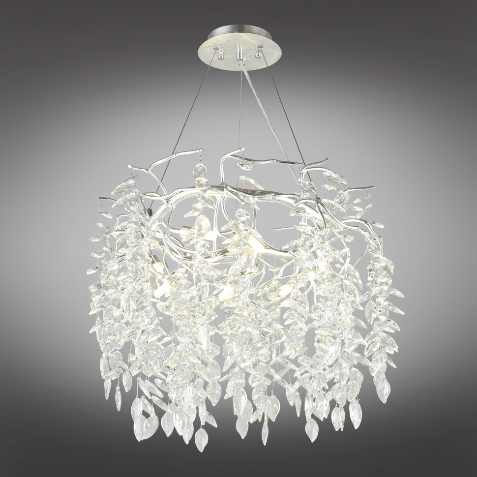 APL.847.13.10 APLOYT Подвесная хрустальная люстра Gertunia, G9*10*5W, хром, 60см диаметр