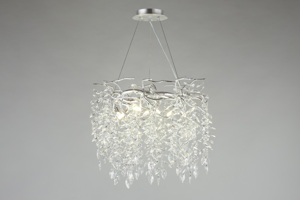 APL.847.13.10 APLOYT Подвесная хрустальная люстра Gertunia, G9*10*5W, хром, 60см диаметр