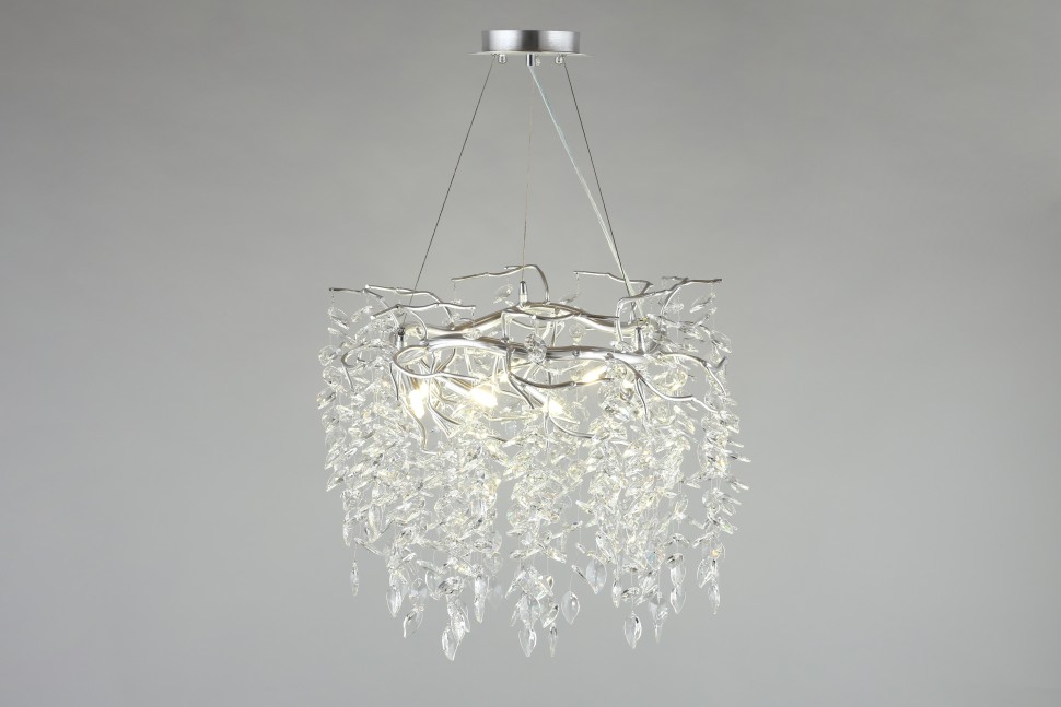 APL.847.13.10 APLOYT Подвесная хрустальная люстра Gertunia, G9*10*5W, хром, 60см диаметр