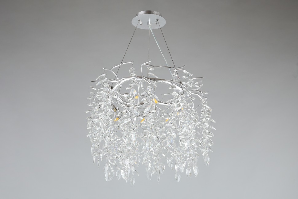 APL.847.13.10 APLOYT Подвесная хрустальная люстра Gertunia, G9*10*5W, хром, 60см диаметр