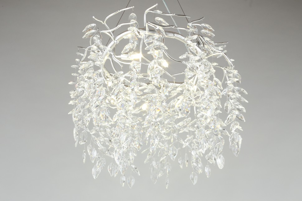 APL.847.13.10 APLOYT Подвесная хрустальная люстра Gertunia, G9*10*5W, хром, 60см диаметр