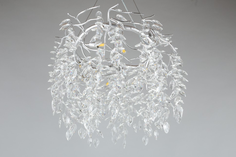 APL.847.13.10 APLOYT Подвесная хрустальная люстра Gertunia, G9*10*5W, хром, 60см диаметр