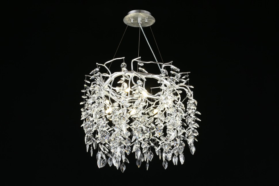 APL.847.13.10 APLOYT Подвесная хрустальная люстра Gertunia, G9*10*5W, хром, 60см диаметр