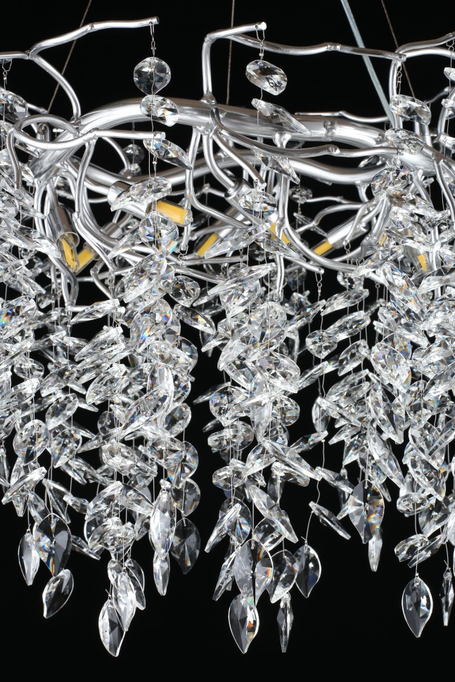 APL.847.13.10 APLOYT Подвесная хрустальная люстра Gertunia, G9*10*5W, хром, 60см диаметр