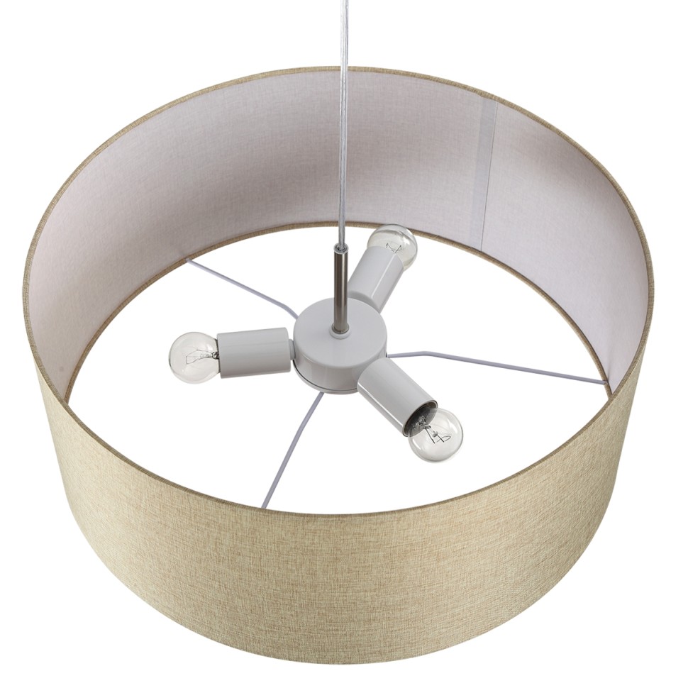 8250/3 LUMION NIKKI Бежевый подвес Модерн Е27*3*60W, никель, диаметр 50см