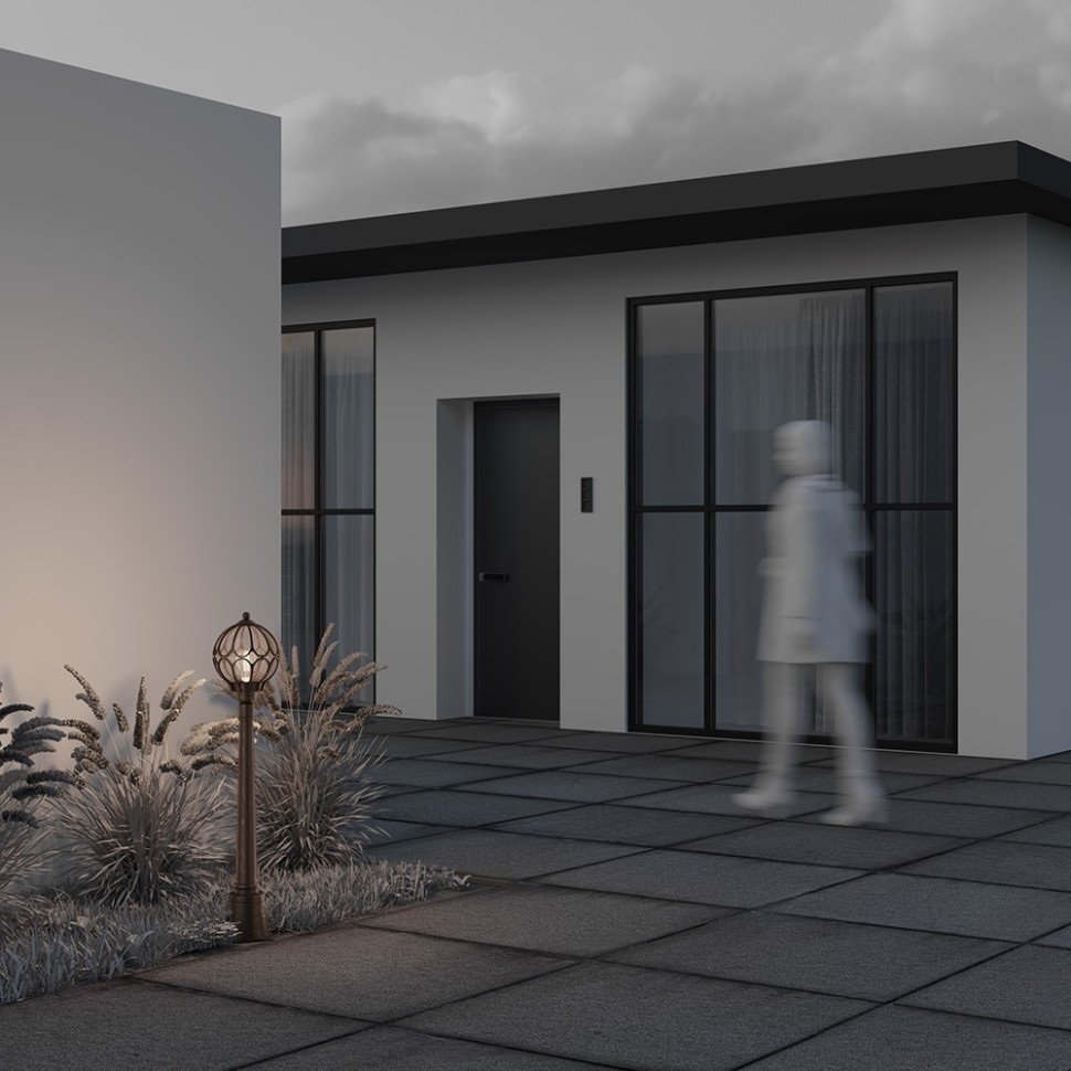 O023FL-01G MAYTONI Via уличный фонарный столб IP44, E27*1*100W, коричневый с золотом, 104см