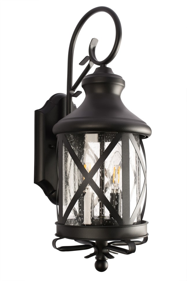 100020W LOFT IT Настенный уличный фонарь Ferrara, IP44, E14*2*40W, черный, стекло